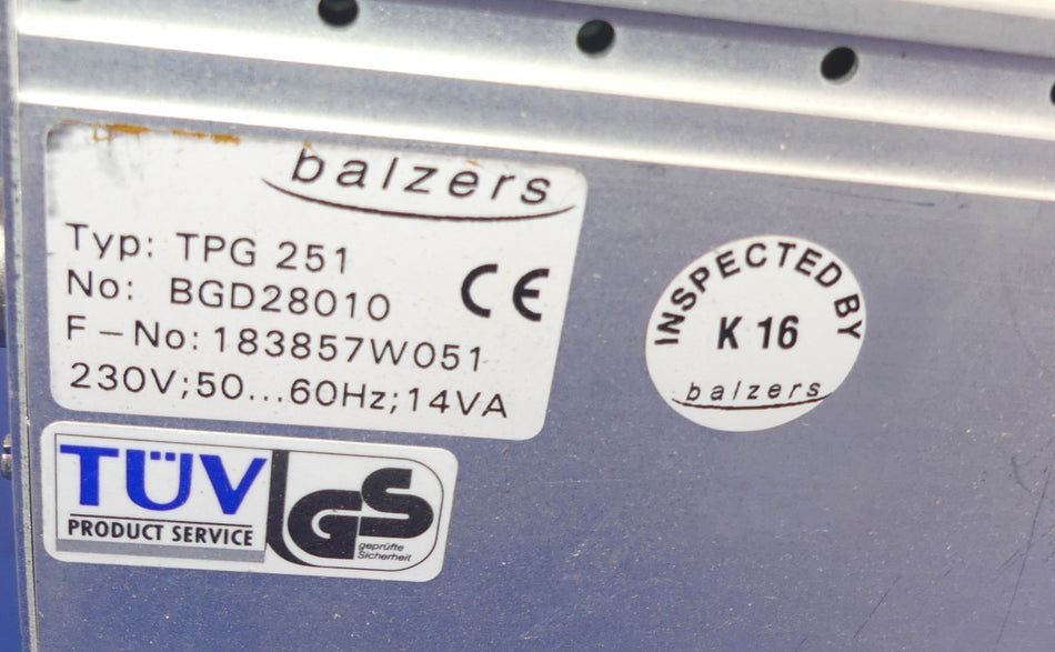 Balzers TPG 251 Vakuum-Messgerät-Controller