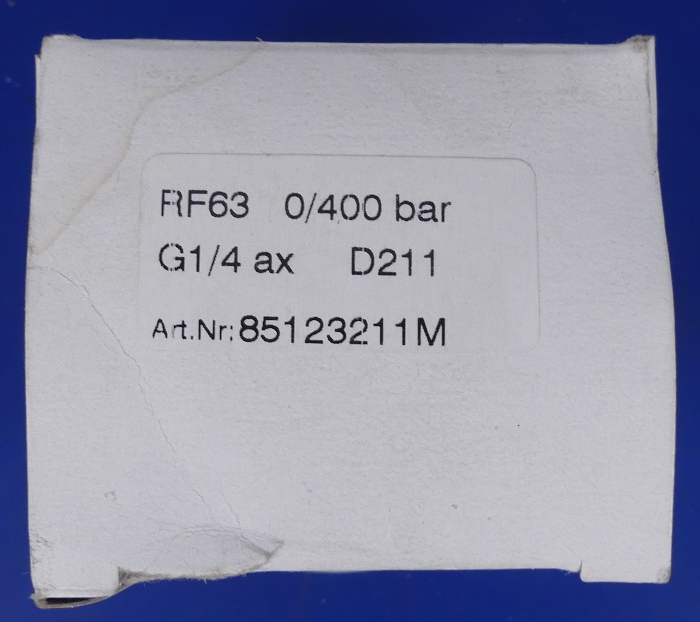 Mader RF63 0/400bar G1/4 axial D211 5123211M Manometer