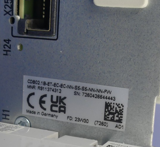 REXROTH CDB02.1B-ET-EC-EC-NN-S5-S5-NN-NN-FW MNR: R911374312 DEFEKT