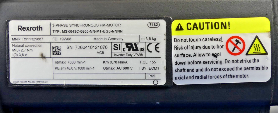 Rexroth MSK043C-0600-NN-M1-UG0-NNNN