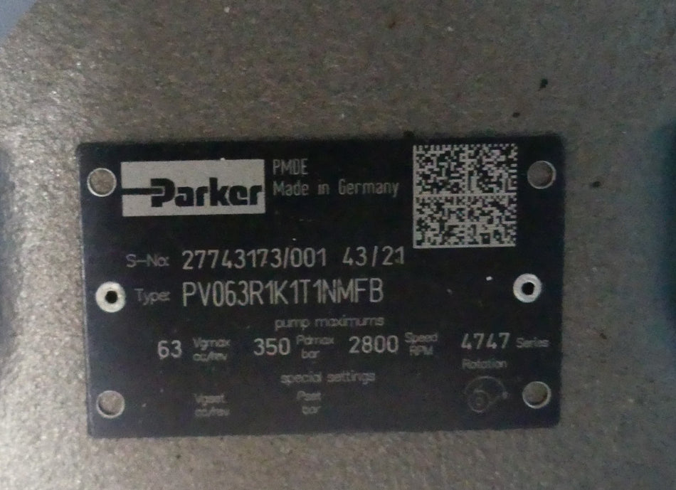 Parker PV063R1K1T1NMFB Neu