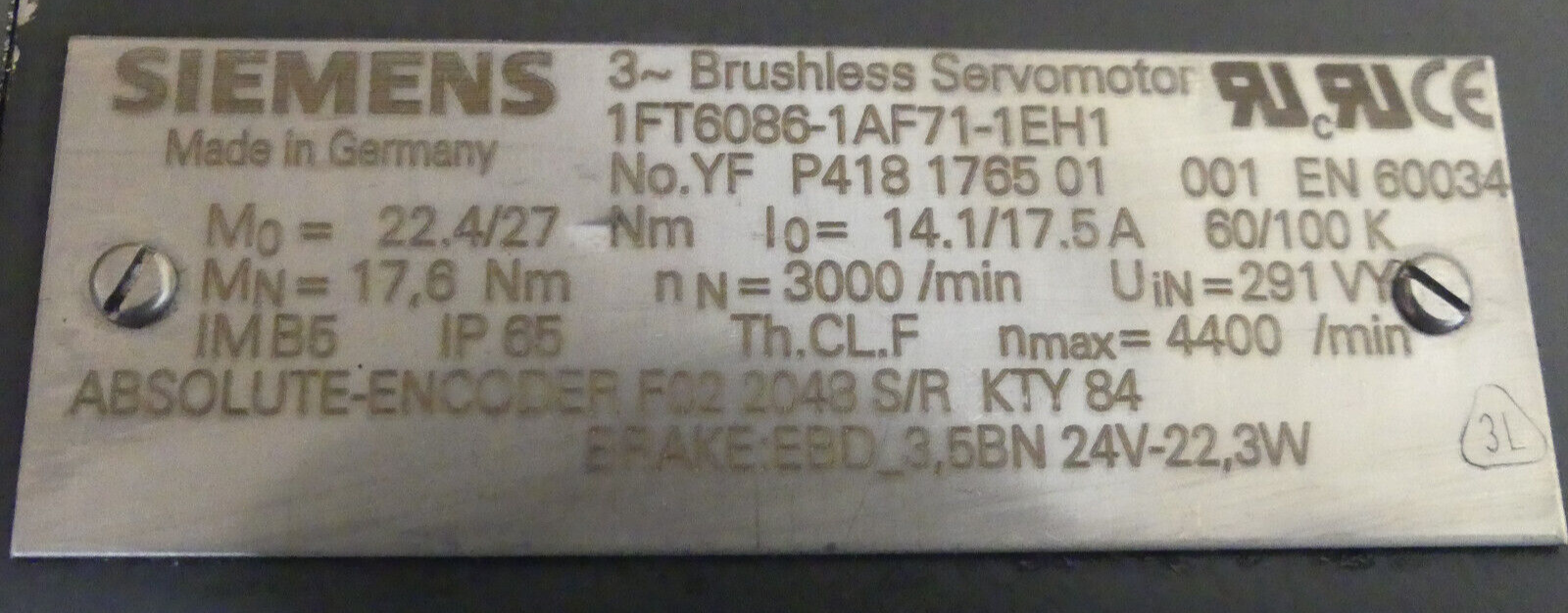 Siemens 1FT6086-1AF71-1EH1 used s.Bilder