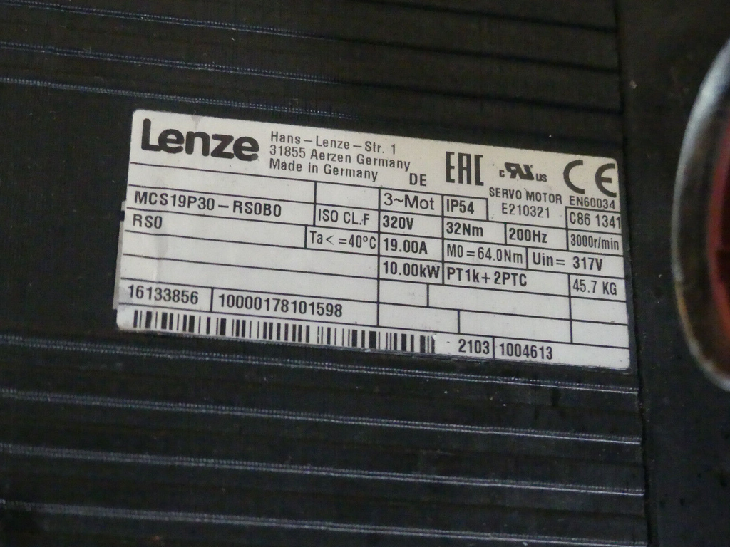 TOX PRESSOTECHNIK EPMK 300.060.300.004 LENZE MOTOR MCS19P30-RS0B0 s.BIlder