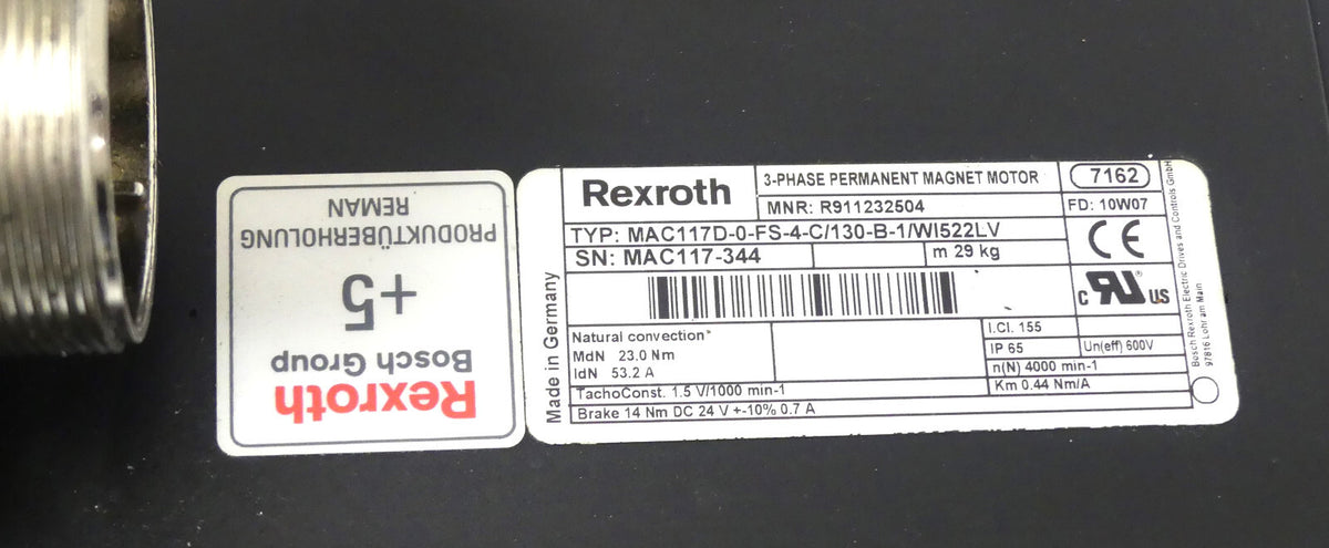 Rexroth/Indramat MAC117D-0-FS-4-C/130-B-1/WI522LV