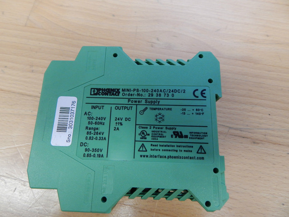 Phoenix Contact  MINI-PS-100-240AC/24DC/C2LPS  Order-No.: 29 38 73 0