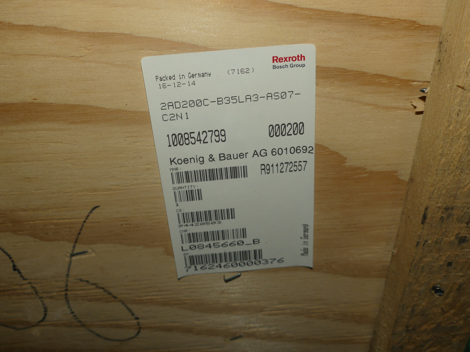 REXROTH 2AD200C-B35LA3-AS07-C2N1