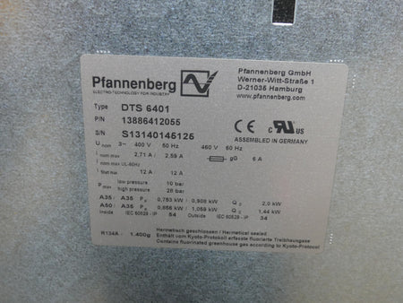 Pfannenberg DTS 6401 1386412055  Kühlgerät Seitenanbaugerät Standardkühlger
