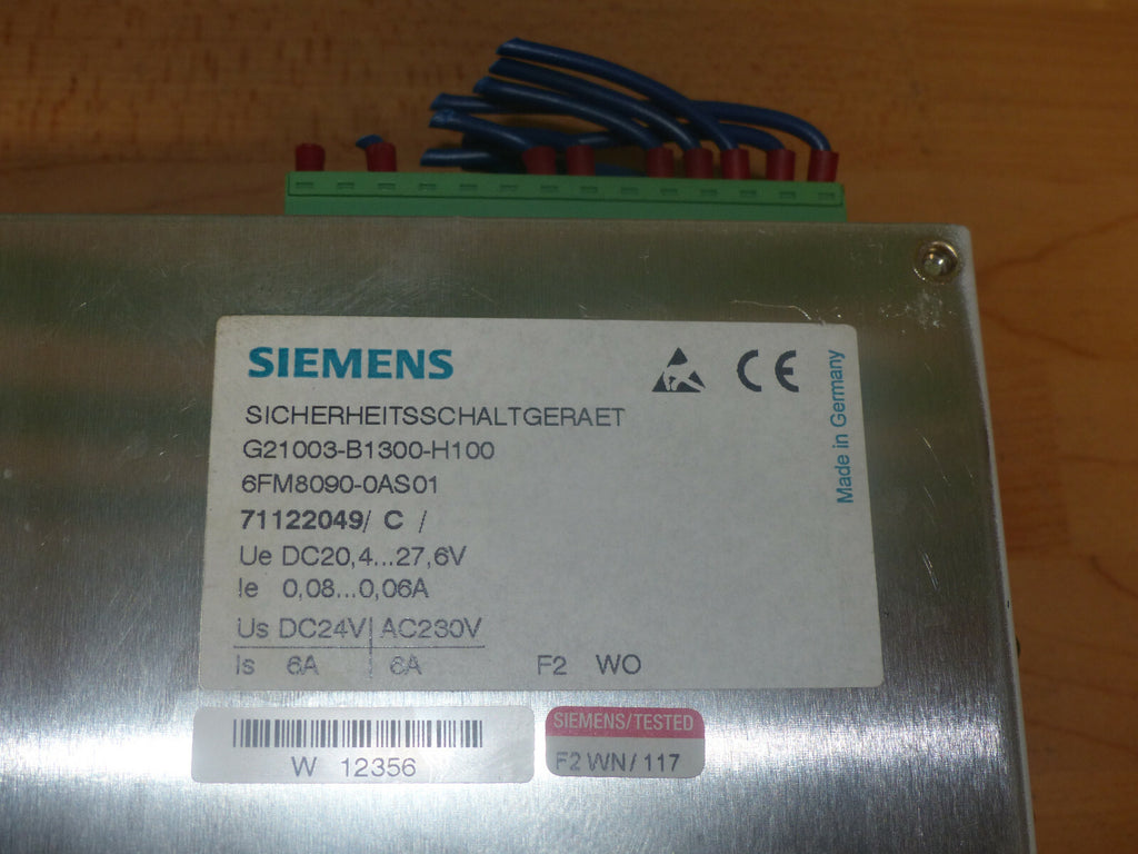 Siemens G21003-B1300-H100 6FM8090-0AS01 Sichherheitsschaltgerät used s.Bilder