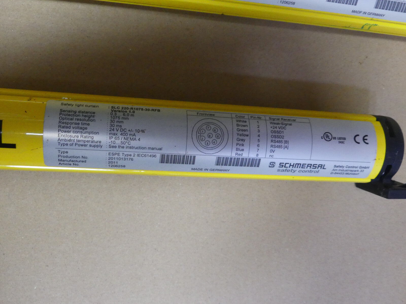 schmersal SLC 220-R1075-30-RFB+ SLC 220-E1075-30-RFB Receiver+Transmitter