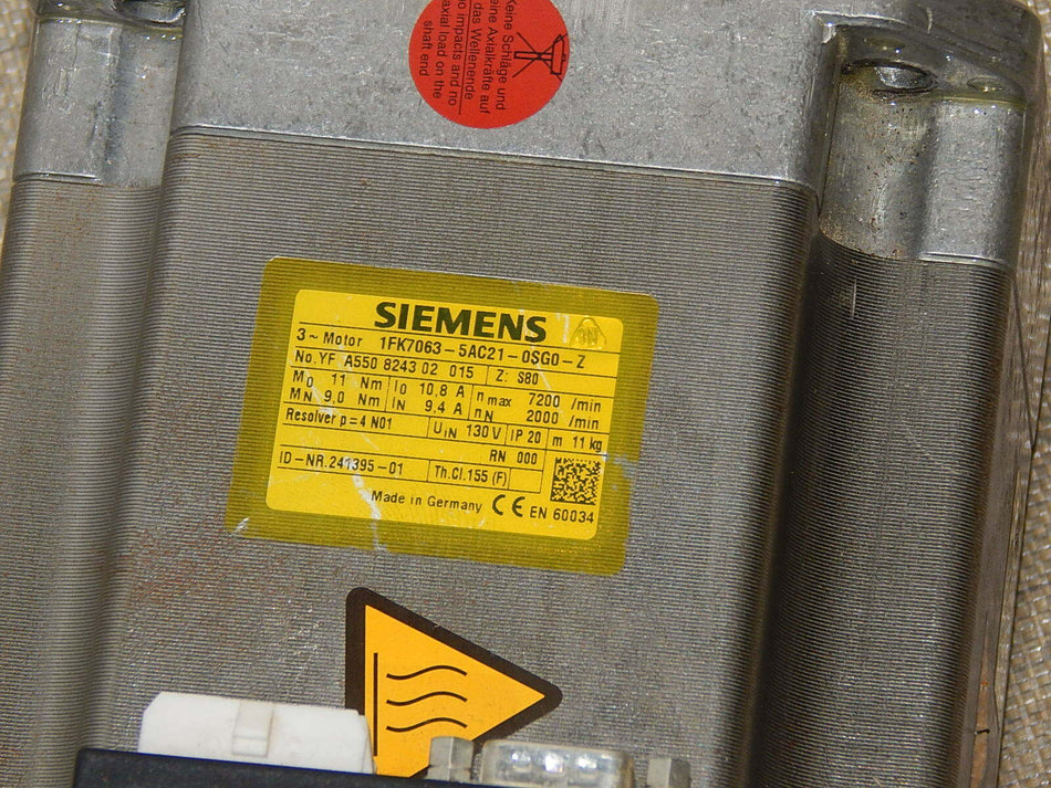  Siemens  3~Servomotor 1FK7063-5AC21-0SG0-Z