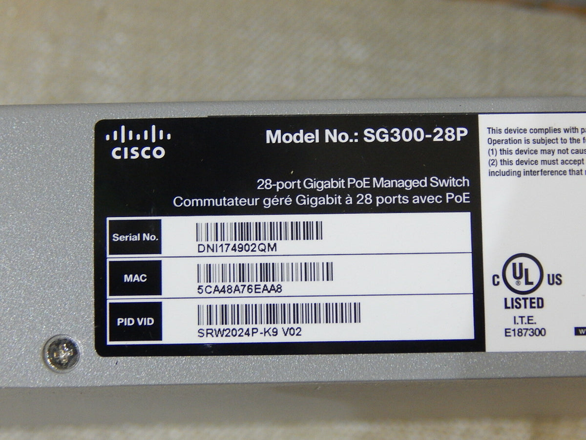 Cisco SG300-28P 28-port Gigabit PoE  Managed Switch