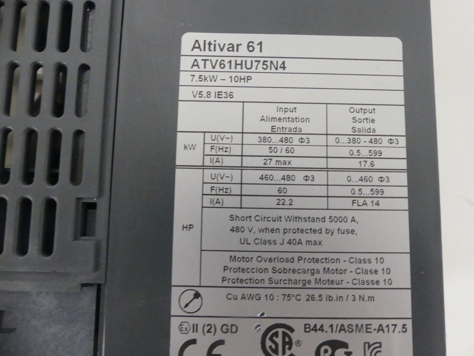 Schneider Altivar 61 ATV61HU75N4