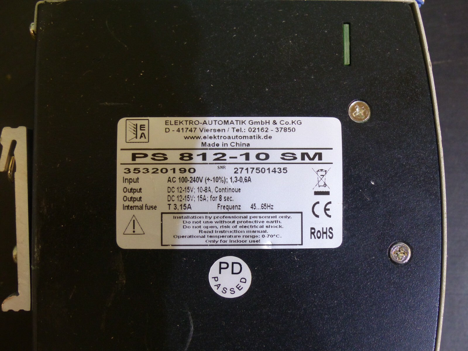  Elektro-Automatik  DC power EA-PS 812-10 SM Netzteil  35320190 used