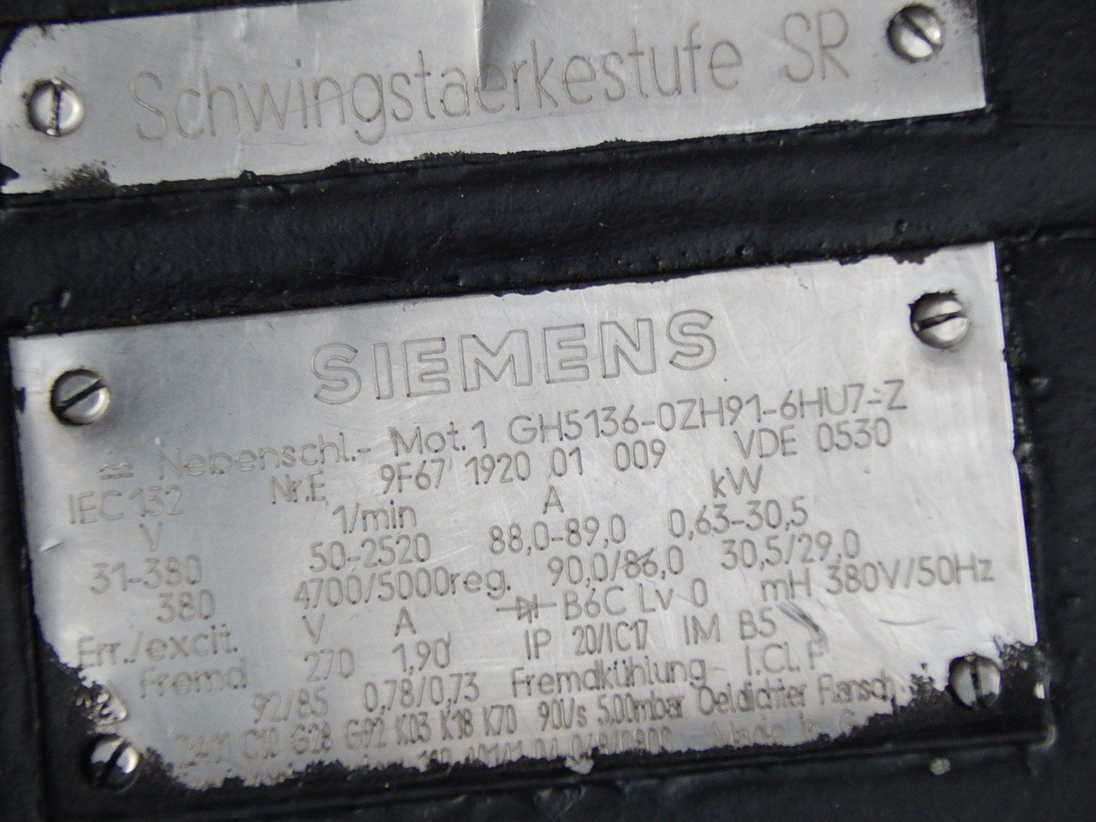 Siemens Nebenschluss Motor 1GH5136-0GH91-6HU7-Z  mit Hubner Drehgeber GTB