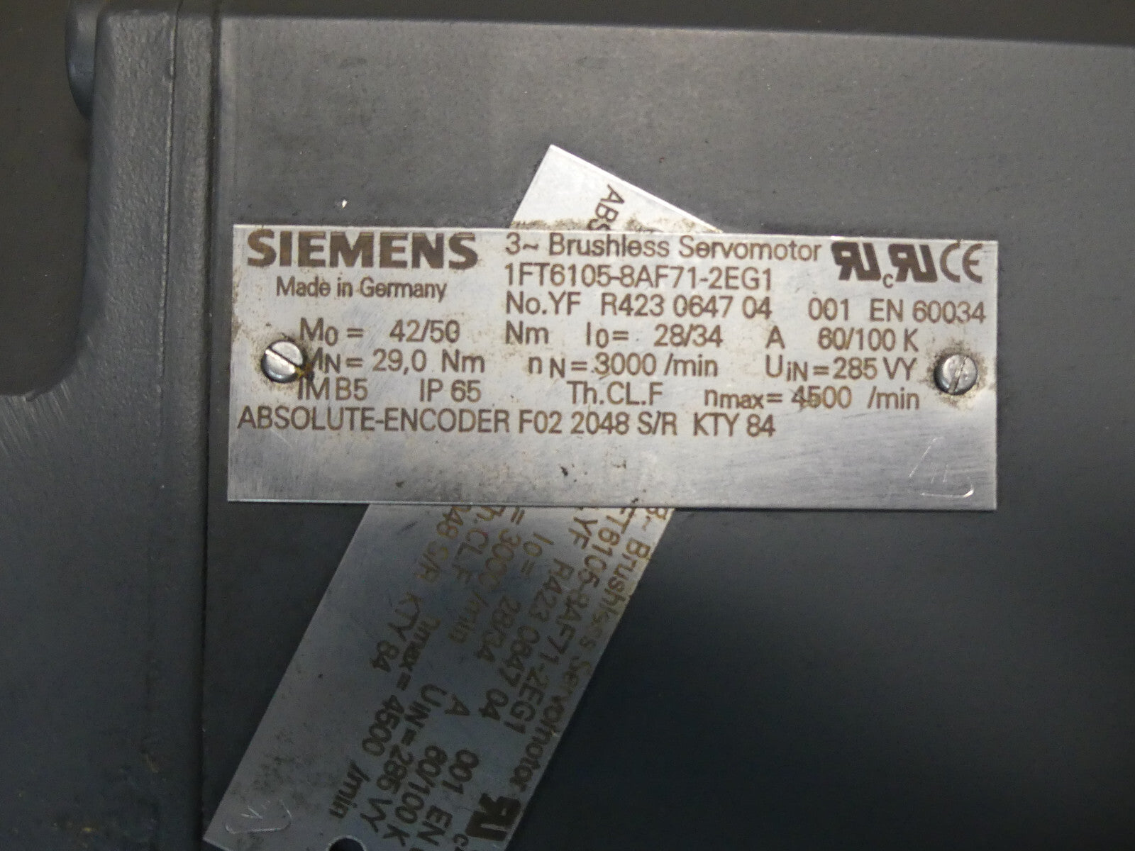 SIEMENS 1FT6105-8AF71-2EG1   1FT61058AF712EG1 used s.Bilder