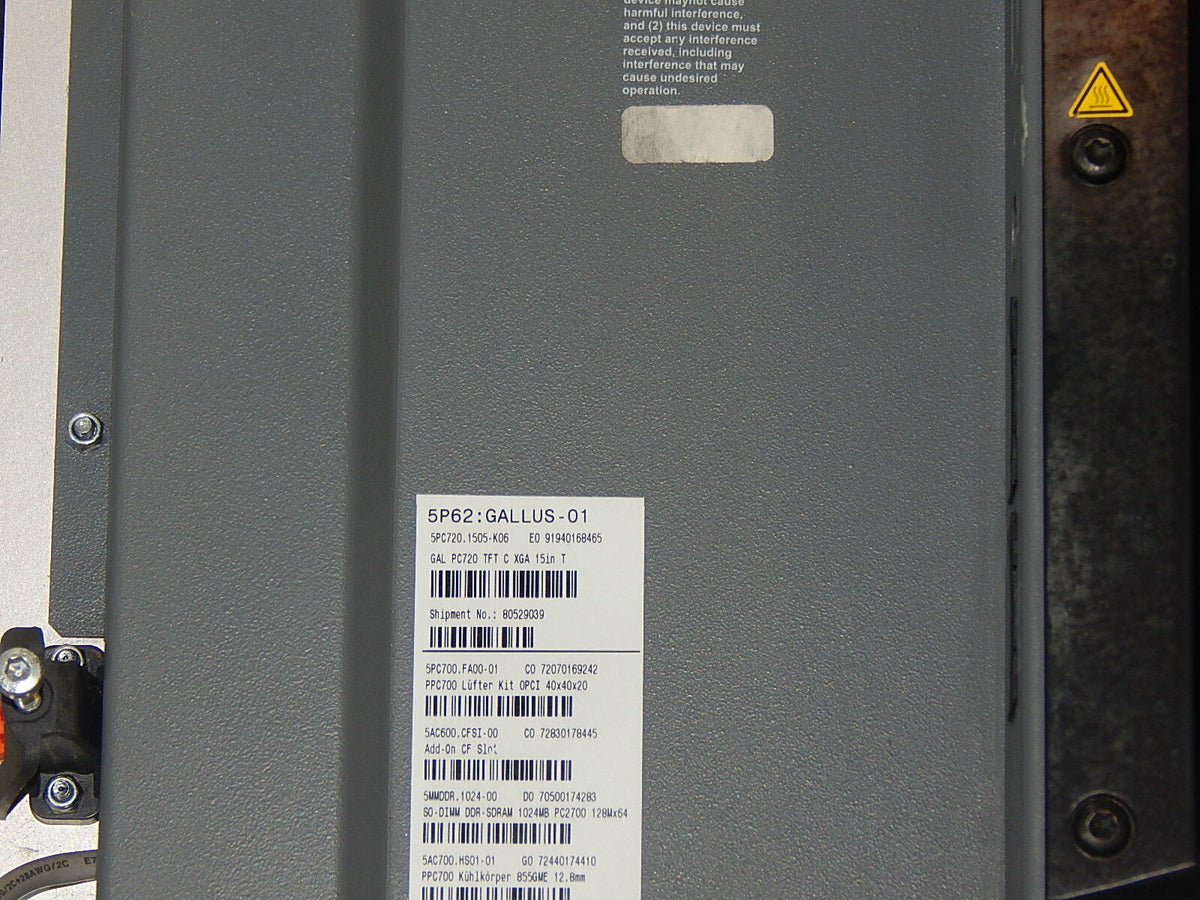  B&R Bernecker & Rainer - Touch Panel  5PC720.1505-K06 // PC 5P62 Rev.E0 s.Bild