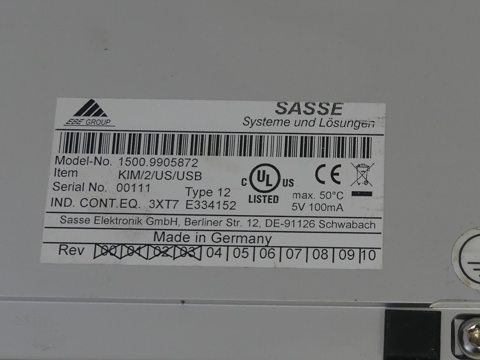 Sasse QERTY Tastatur / 1500.9905872 / Item: KIM/2/US/USB / Edelstahl / US Ausfüh