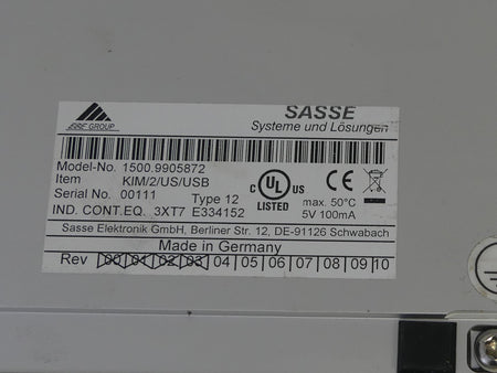 Sasse QERTY Tastatur / 1500.9905872 / Item: KIM/2/US/USB / Edelstahl / US Ausfüh