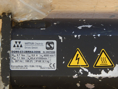 WITTUR Electric  Servomotor  DGM6-C3-2BRN4-009S    Nr.08070369 Used s.Bilder