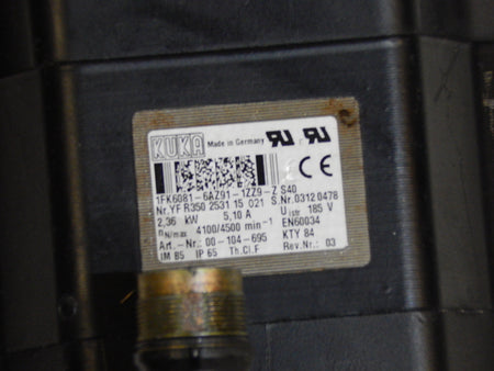 Kuka 1FK6081-6AZ91-1ZZ9-Z S40 Servomotor  Used