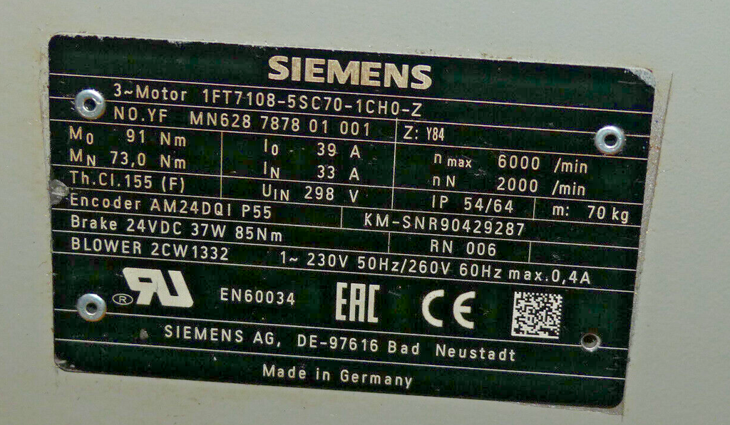 SIEMENS 1FT7108-5SC70-1CH0-Z