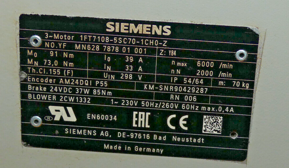 SIEMENS 1FT7108-5SC70-1CH0-Z