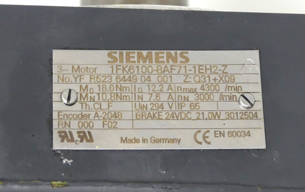 Siemens 1FK6100-8AF71-1EH2-Z