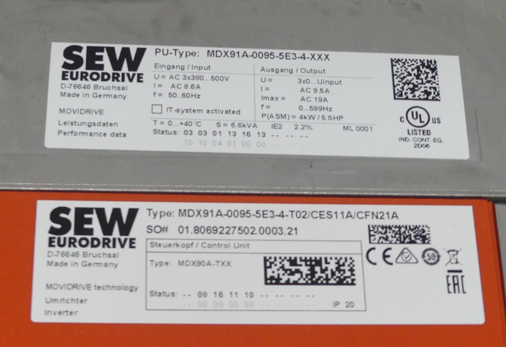 SEW MDX91A-0095-5E3-4-T02/CES11A/CFN21A