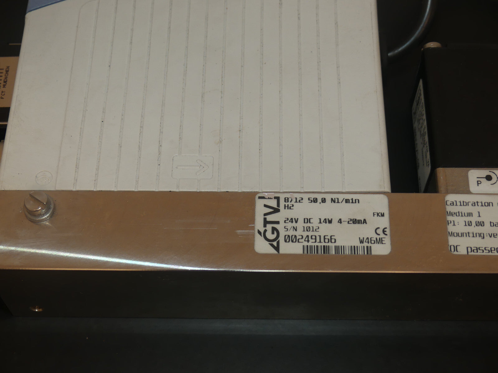 BÜRKERT 8712  50,0 N1/min N2 DURCHFLUSS-MESSGERÄT mit 2873 A 0.8 used s.Bilder