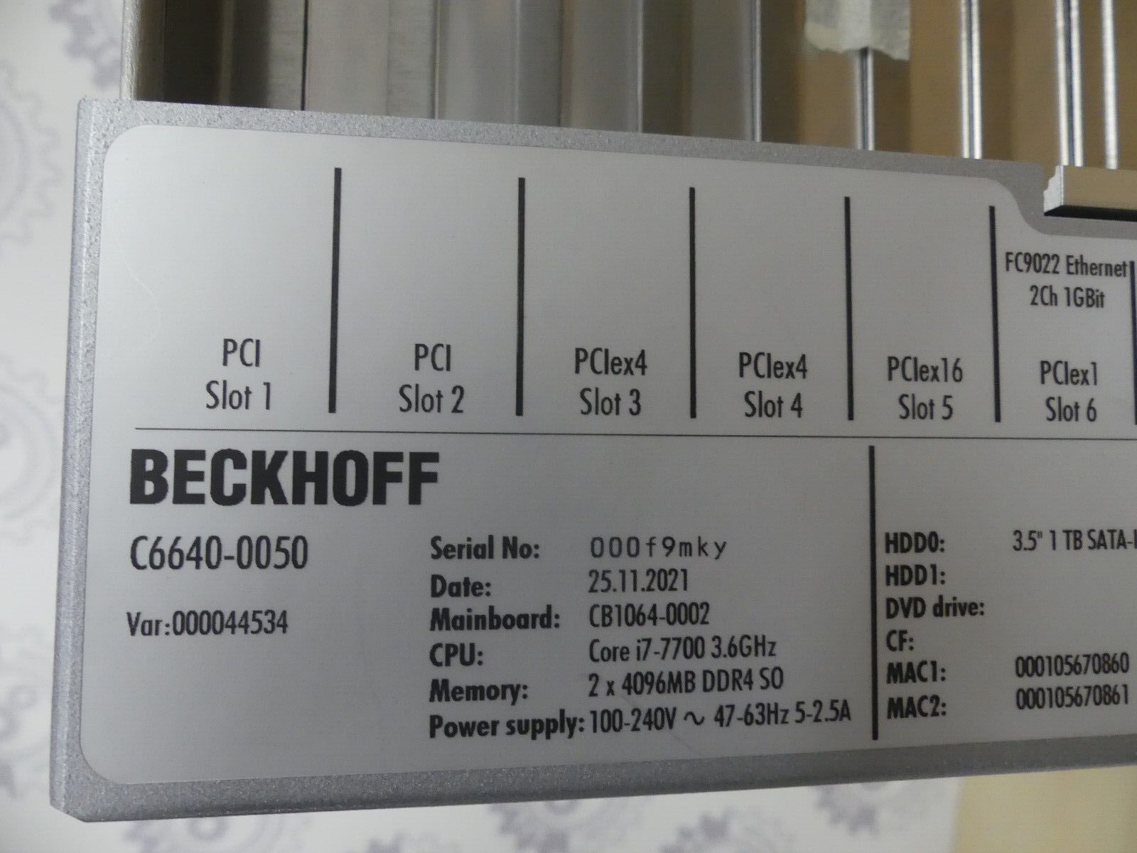 BECKHOFF C6640-0050