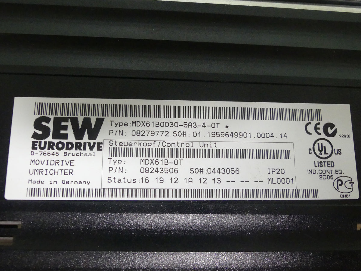 SEW EURODRIVE MDX61B0030-5A3-4-0T+MDX60A0030-5A3-4-00