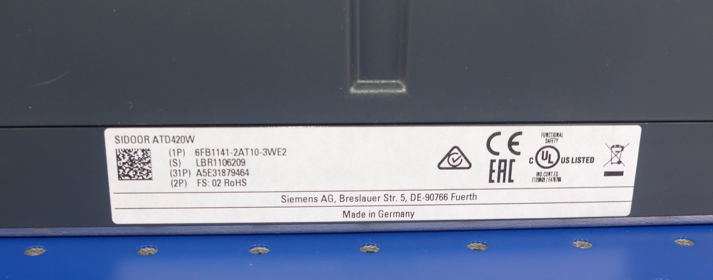 SIEMENS SIDOOR ATD420W 6FB1141-2AT10-3WE2
