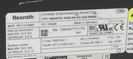 REXROTH MSK070C-0300-NN-S2-UG0-RNNN