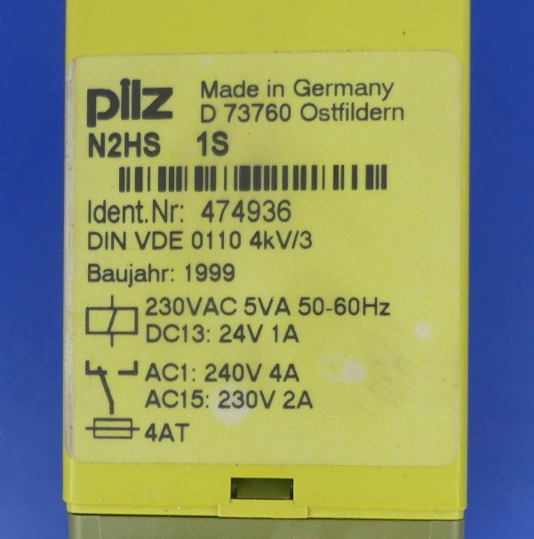 Pilz N2HS 1S 474936 Sicherheitsrelais