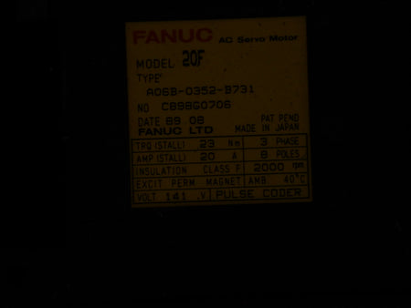 Fanuc A06B-0352-B731 AC Servo Motor  Used