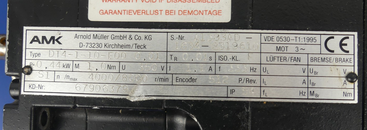 AMK DT4-1-10-E00 0,01 + Lüfter