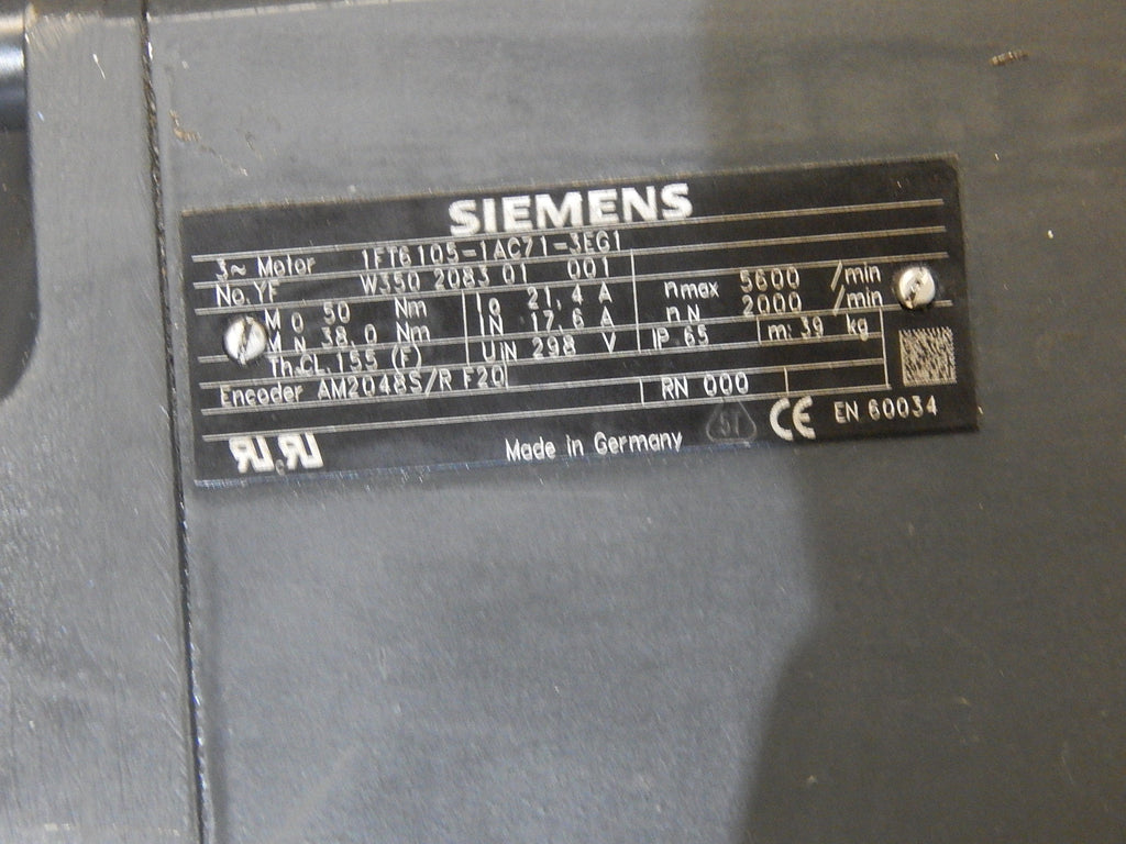 Siemens 3~Motor Typ:1FT6105-1AC71-3EG1 Used