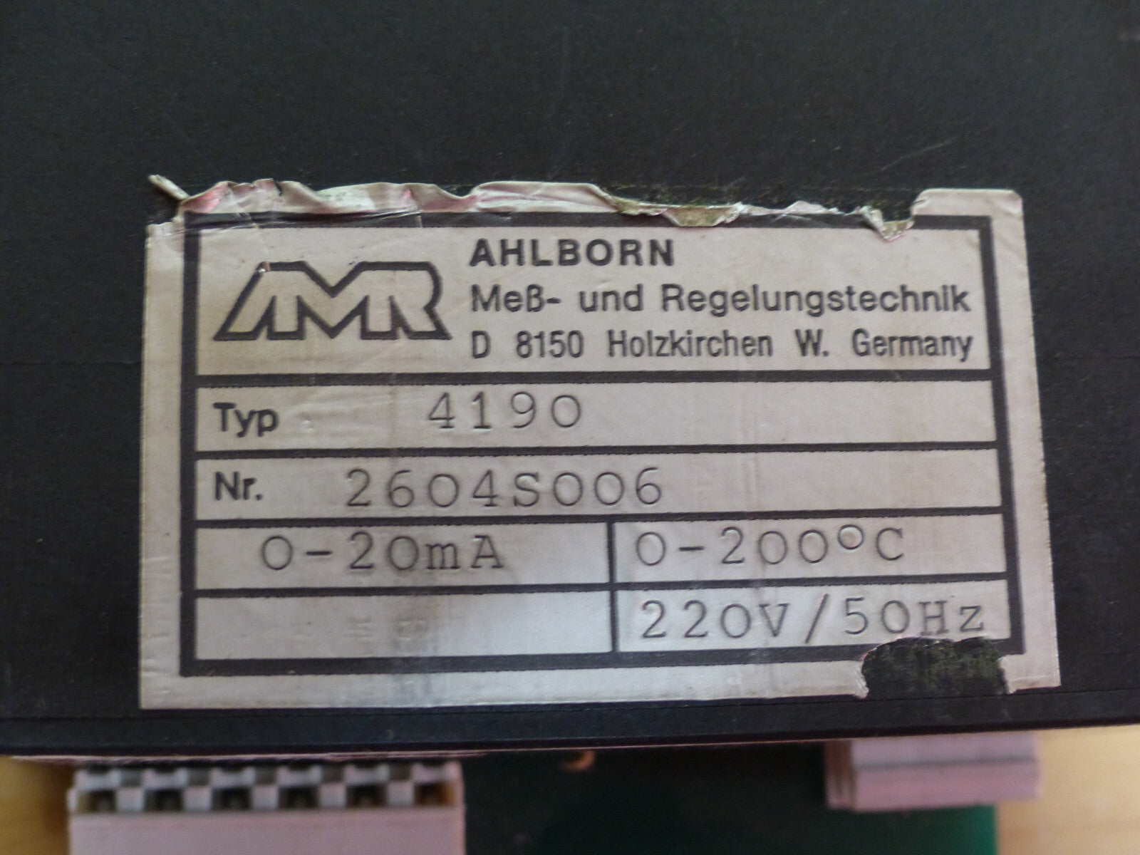 ahlbron mes-und regrlungstechnik  amr  4190