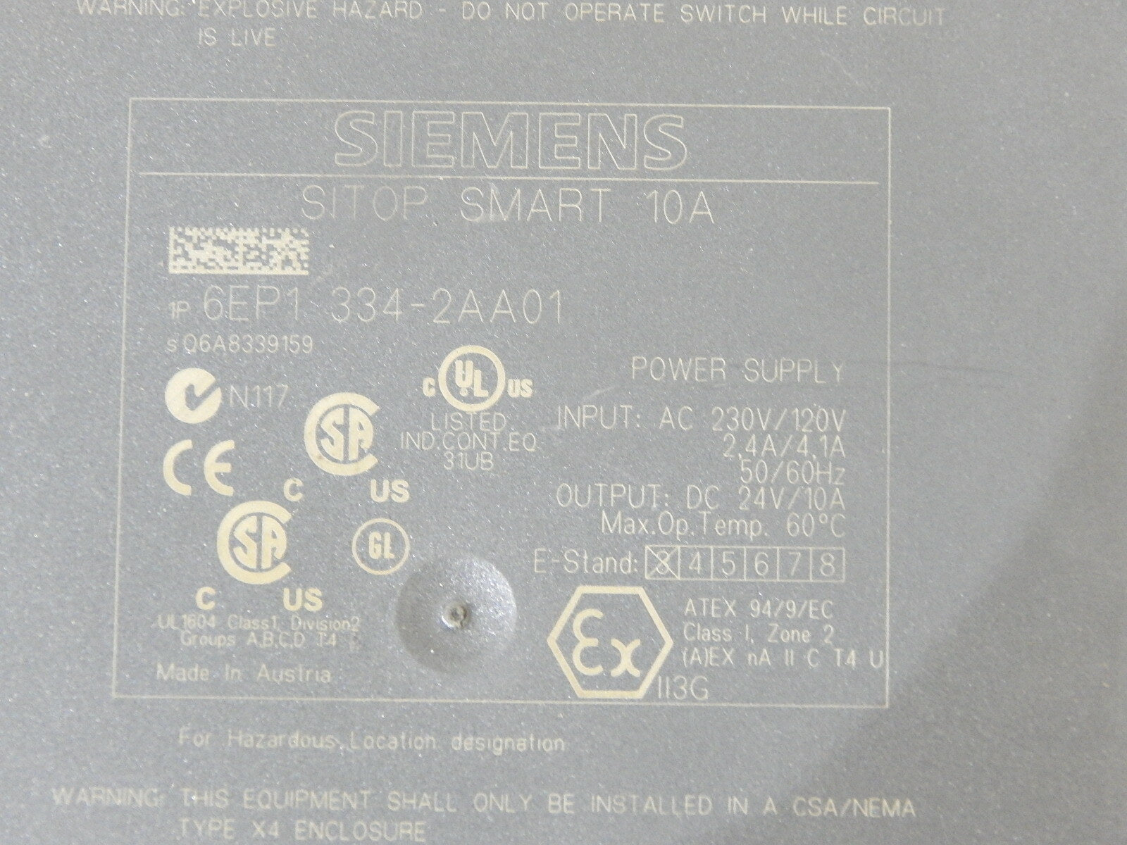 Siemens SITOP Smart Power Supply 6EP1334-2AA01  Used