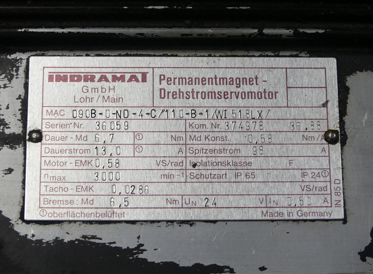 Indramat MAC090B-0-ND-4-C/110-B-1/WI518LX