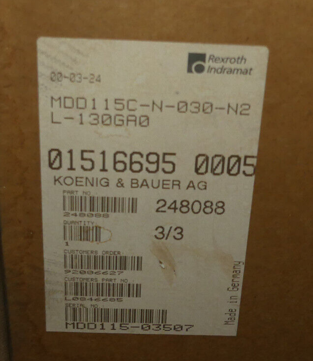 REXROTH MDD115C-N-030-N2L-130GA0