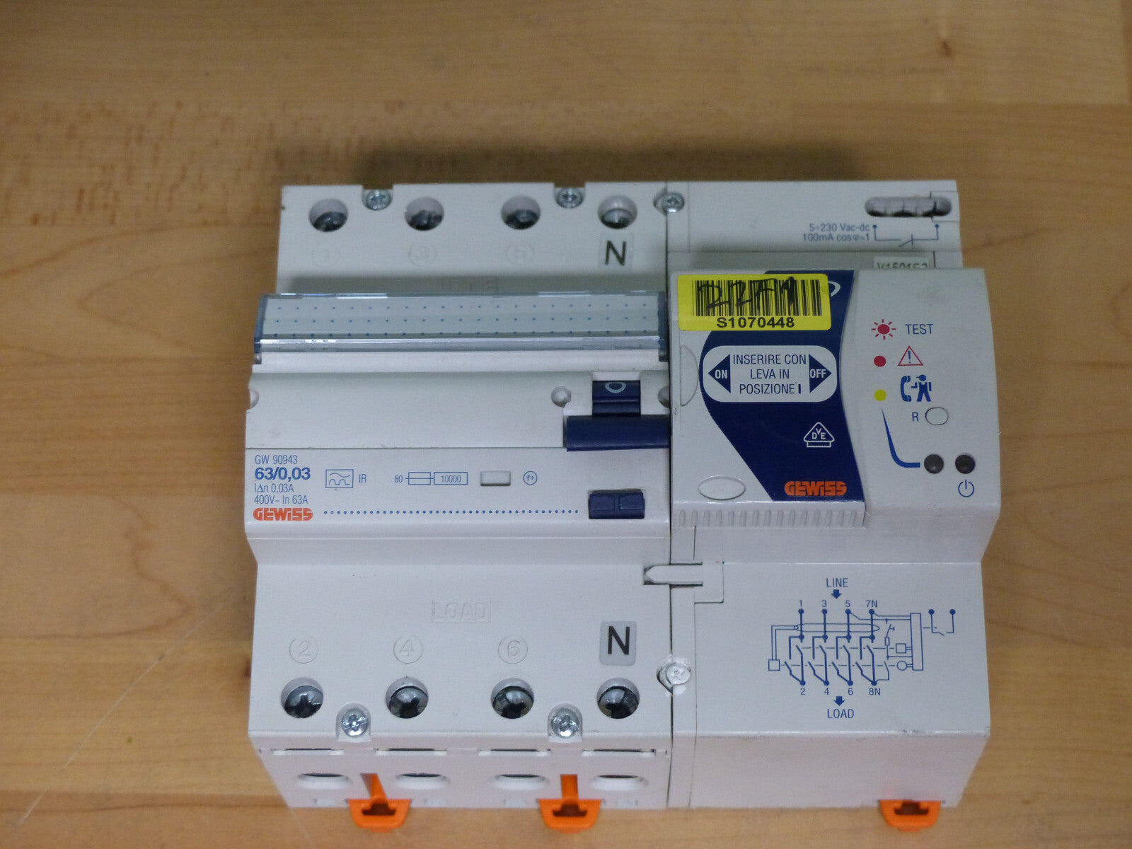 Gewiss GW90943 Fi Schutzschalter 63/0,03 used s.Bilder