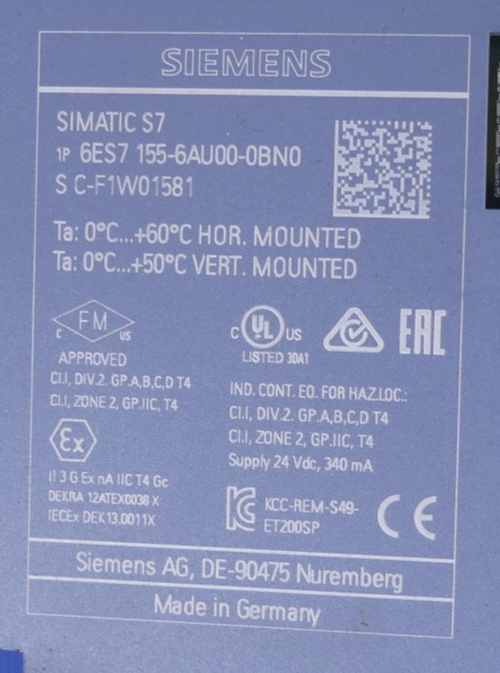 Siemens Simatic s7 6ES7 155-6AU00-0BN0