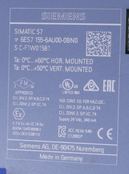 Siemens Simatic s7 6ES7 155-6AU00-0BN0