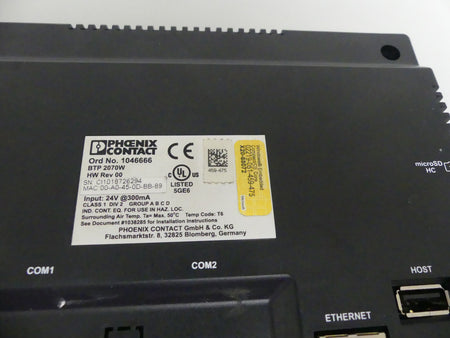 Phoenix Contact BTP 2070W HW Rev 00 Ord No. 1046666