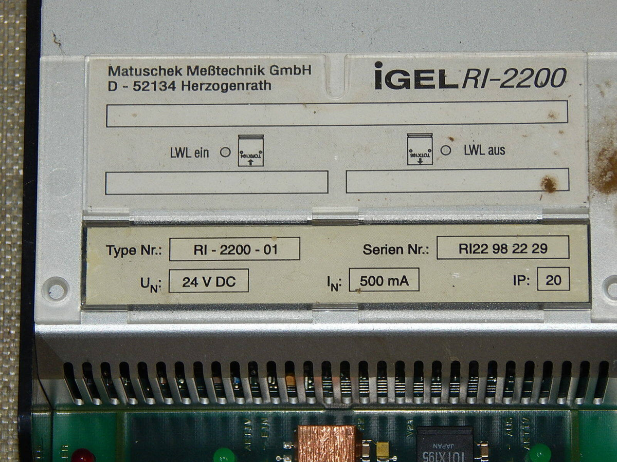Matuschek Industrie Elektronik   IGEL RI-2200  RI-2200-01 Used