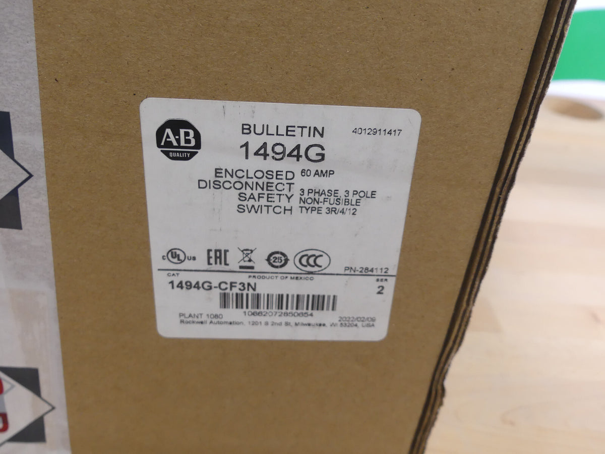 Allen Bradley CAT 1494G-CF3N  3R/4/12