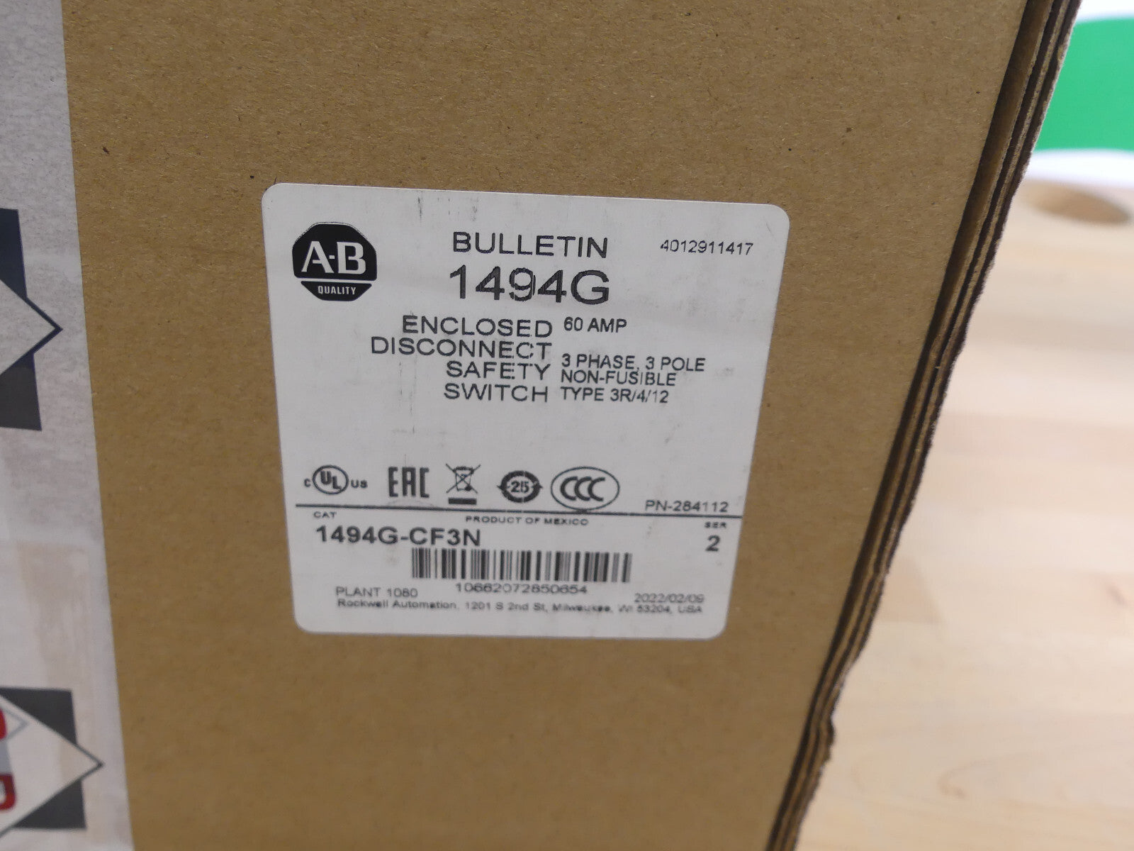 Allen Bradley CAT 1494G-CF3N  3R/4/12