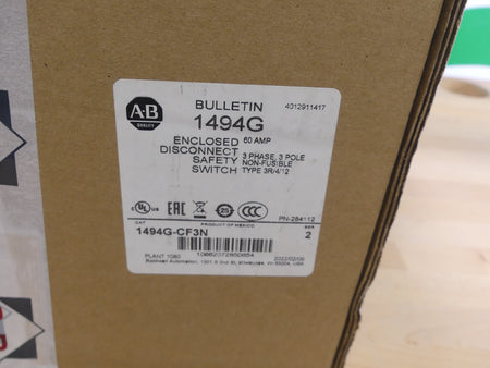 Allen Bradley CAT 1494G-CF3N  3R/4/12