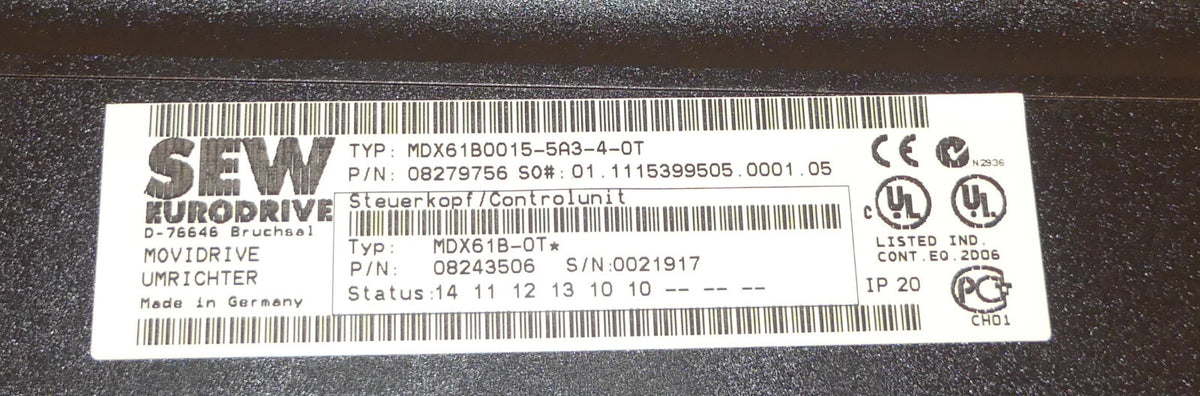 SEW Eurodrive MDX61B0015-5A3-4-0T